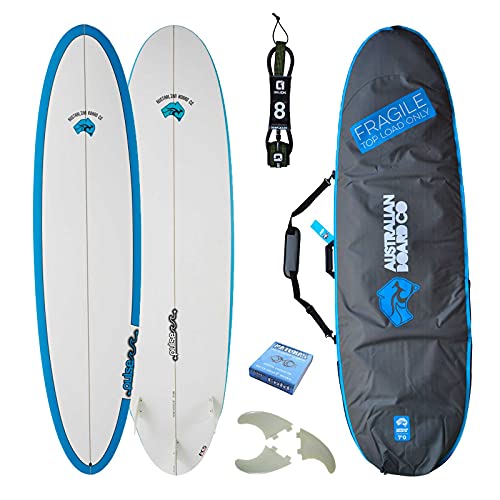 Australian Board Company 2,1 m 15,2 cm 2019 Pulse Round Tail Shortboard Surfboard Paket - Inklusive Tasche, Flossen & Leine - Rot von Australian Board Company