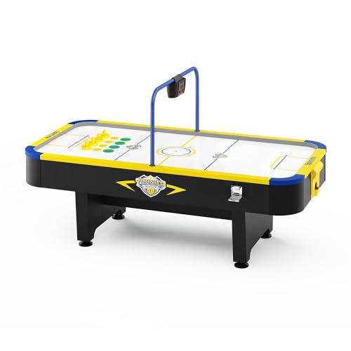 Automaten Hoffmann Turnier Airhockey-Tisch mit Luft Hochleistungsgebläse | Profi-Airhockeytisch für Wettkampf u. Liga | Inkl. Pucks, Griffen u. Elektronischem Zählwerk | 245x123x80 cm | 120 kg von Automaten Hoffmann