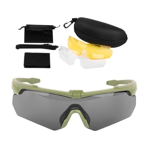 Avejjbaey Jagdbrille für 3 austauschbare Gläser und Tragetasche, Jagdaugenschutz, Sicherheitsbrille, taktische Airsofts, taktische Brillen von Avejjbaey