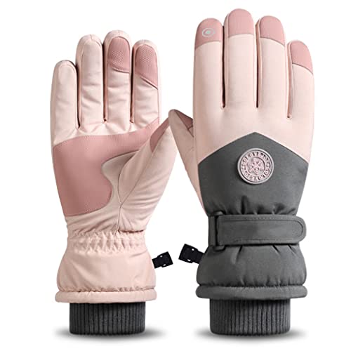 Avejjbaey Wasserdichte Skihandschuhe, Vollfinger-Handschuhe, Reithandschuhe mit Fleecefutter, Handgelenk-Leinen, Fleece-gefütterte Handschuhe für Jungen von Avejjbaey