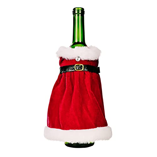 Avejjbaey Weinflaschenüberzug für Weihnachten, Pullover, Kleid, Champagnerflasche, Weihnachtsdekoration, Zuhause, Urlaub, Party, Geschenk, Weinflaschenhülle, B von Avejjbaey