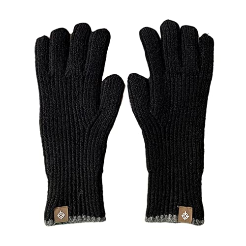Avejjbaey Winter-Fahrradhandschuhe für Touchscreens, gestrickt, elastische Manschette, Handschuhe für Männer und Frauen, Winter, warmer Anzug, Fahrradhandschuhe von Avejjbaey