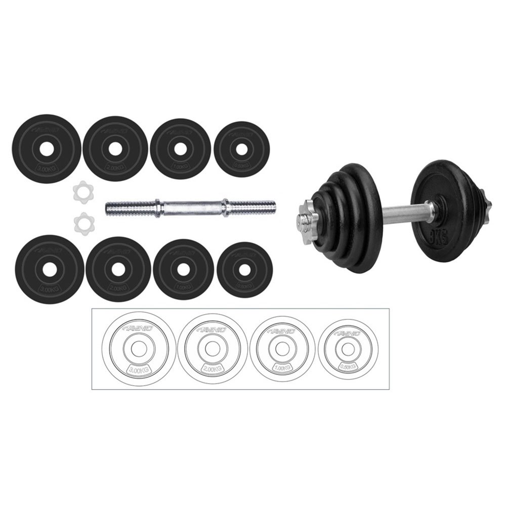 Avento 8 Weight Plate Set Dumbbell Schwarz 15 kg von Avento