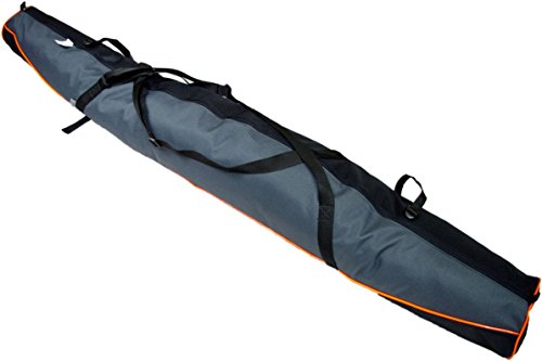 Aves-24 SKITASCHE Skisack 150 160 170 180 und 190 cm für Ski mit Stöcke mit/ohne Skischuhtasche reißfeste Skibag (180cm, GRAU mit Schuhtasche) von Aves-24