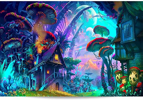 Awttmua Puzzle 1000 Stück 3D Puzzle Poster Psychedelic Trippy Bunt Ttrippy Surreal Abstrakt Astral Art Office Home Room Wanddekoration von Awttmua