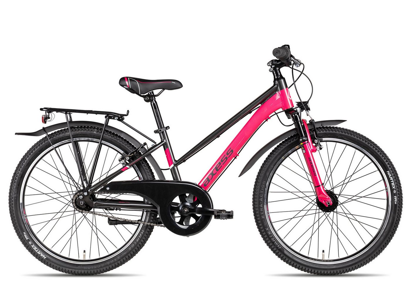 Axess Kinderfahrrad Adventure 7 24 Trapez, 7 Gang Shimano Nexus 7 Rücktritt Schaltwerk, Nabenschaltung Rücktritt, Nebenschaltung Rücktritt violett/rosa von Axess