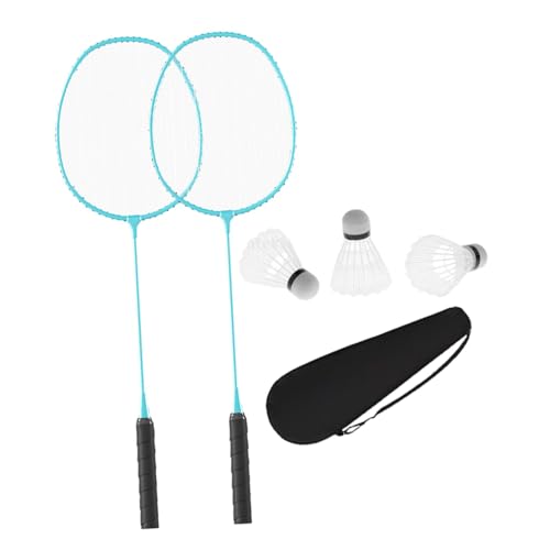Aymzbd Badmintonschläger Set, Badminton Federball Doppelschläger mit Schlägertasche, Badmintonschläger für Hinterhöfe, Familie, Drinnen, Grün von Aymzbd