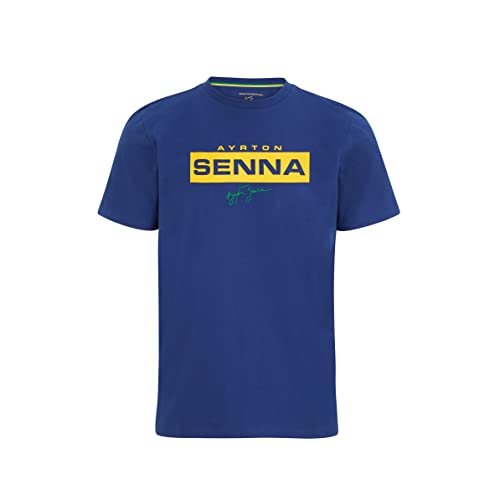 Ayrton Senna - Offizielle Merchandise Kollektion - Logo Tee - Navy - Size L von Fuel For Fans