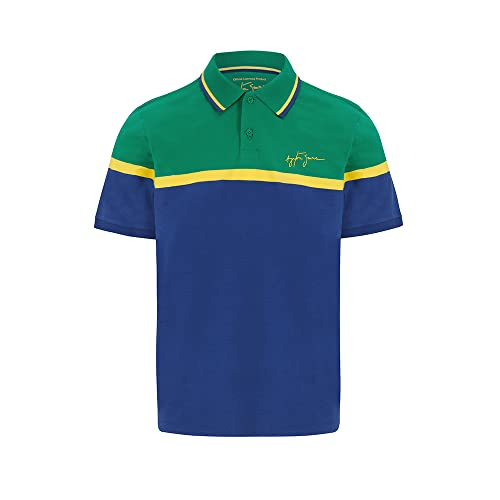 Ayrton Senna - Offizielle Merchandise Kollektion - Mens Stripe Polo - Navy - Size XL von Ayrton Senna