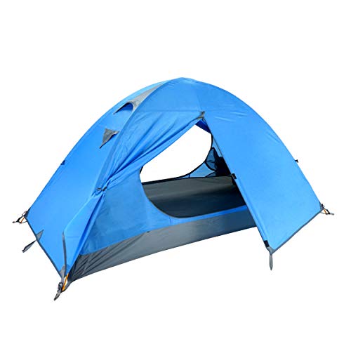 Azarxis 1-3 Personen Ultraleicht Zelt, 4 Saison Wasserdicht Zelt Double Layer für Outdoor Camping Wandern (Blau - 1 Person) von Azarxis