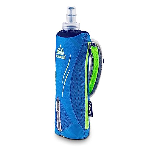 Azarxis Handheld Bottle, Flaschenhalter mit 500ml Soft Flask für Radfahren, Laufen, Wandern, Camping (Blau) von Azarxis