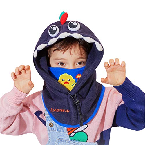 Azarxis Kinder Balaclava, Sturmhaube Winter Mütze Schalmütze Nackenschutz für Mädchen Jungen (Navy blau) von Azarxis