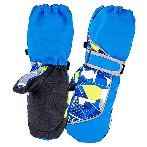 Azarxis Kinder Handschuhe, Skihandschuhe, Fausthandschuhe für Kinder 3-12 Jahre (Blau, M (9-12 Jahre)) von Azarxis