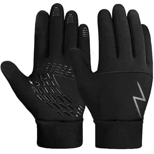 Azarxis Kinder Touchscreen Handschuhe Winter Radfahren Handschuhe Wasserdicht Kaltes Wetter Laufhandschuhe Winddicht rutschfeste Handschuhe für Jungen Mädchen (Schwarz, L) von Azarxis