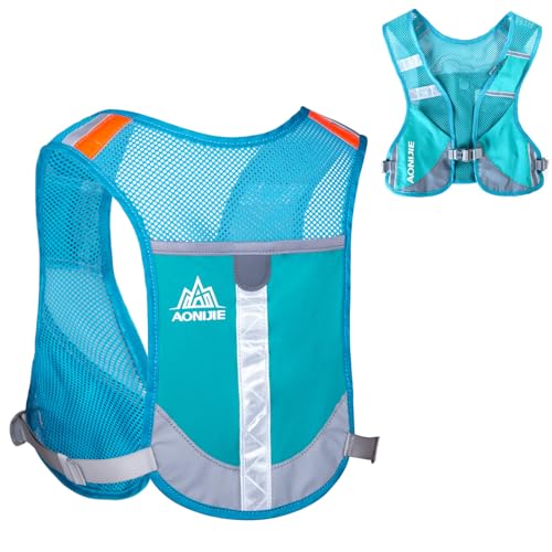 Azarxis Reflektierender Trinkrucksack, Trinkweste , Leicht und Atmungsaktiv, Marathon Running Rucksack für Marathon Laufen Radfahren (Blau) von Azarxis