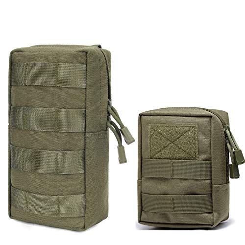 Azarxis Taktische Hüfttasche Molle Tasche Kompakt und leicht Multifunktional Bauchtasche für Camping Reisen Wandern 2 Stück (Armeegrün) von Azarxis