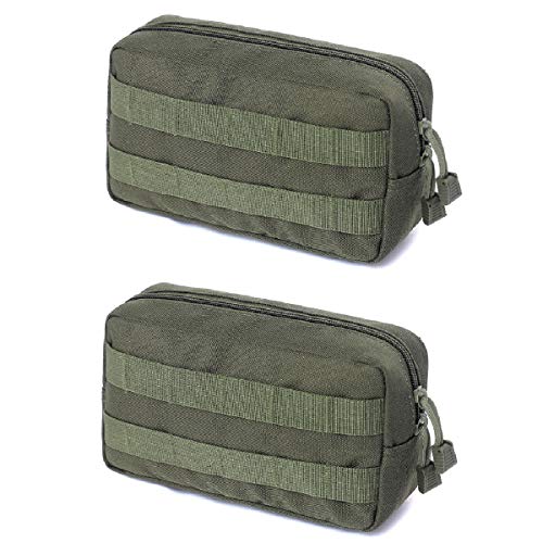 Azarxis Taktische Hüfttaschen, Militär Kompakt Gürteltasche, Multifunktional Molle EDC Tasche (01 Grün - 2) von Azarxis