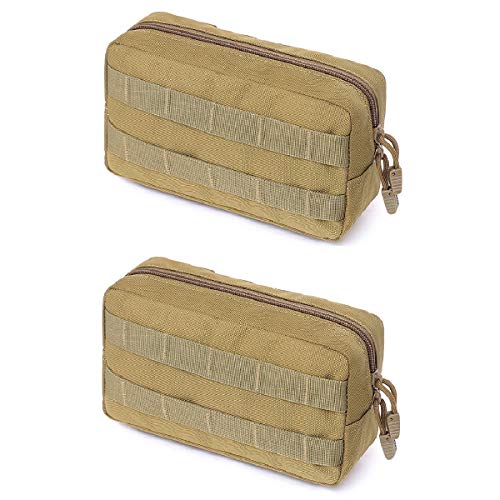 Azarxis Taktische Hüfttaschen, Militär Kompakt Gürteltasche, Multifunktional Molle EDC Tasche (01 Khaki - 2) von Azarxis