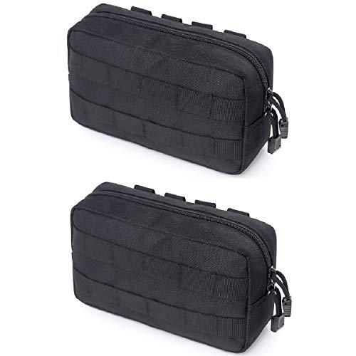 Azarxis Taktische Hüfttaschen, Militär Kompakt Gürteltasche, Multifunktional Molle EDC Tasche (01 Schwarz - 2) von Azarxis