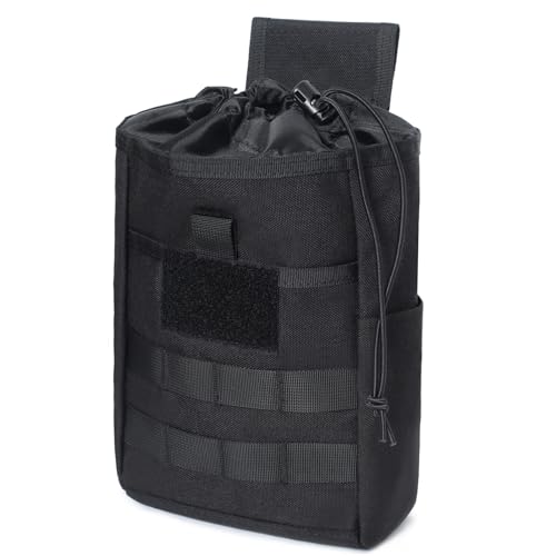 Azarxis Taktische Hüfttaschen, Militär Kompakt Gürteltasche, Multifunktional Molle EDC Tasche (13 Schwarz) von Azarxis
