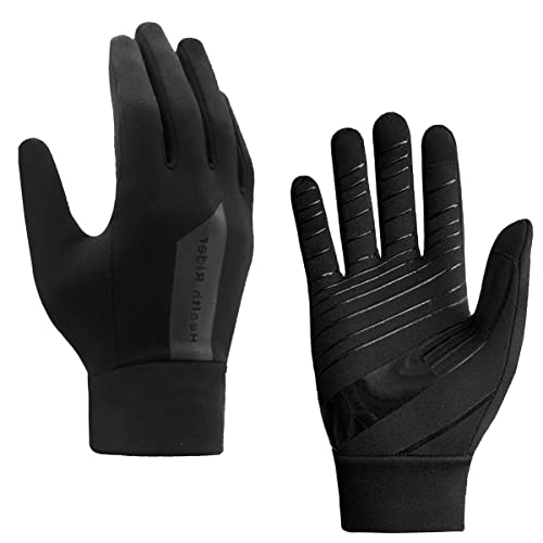Azarxis Touchscreen Handschuhe, Winterhandschuhe Rutschfest Handschuhe Warme Anti-Rutsch Handschuhe Laufhandschuhe für Damen Herren zum Laufen, Radfahren, Klettern (Schwarz, L) von Azarxis