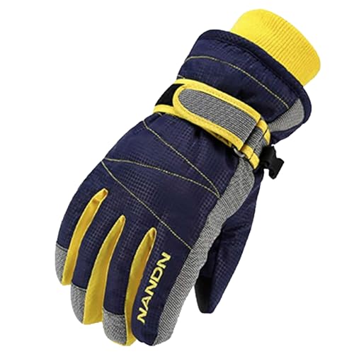 Azarxis Warme Handschuhe, Thermische Ski Snowboard Handschuhe, Winddich Winterhandschuhe für Damen und Herren (Blau, M) von Azarxis