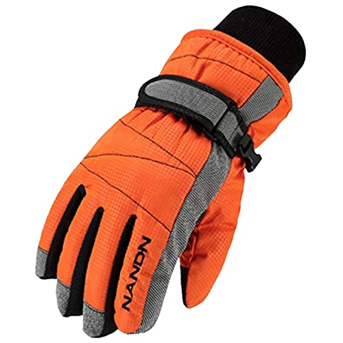 Azarxis Warme Handschuhe, Thermische Ski Snowboard Handschuhe, Winddich Winterhandschuhe für Damen und Herren (Orange, S) von Azarxis
