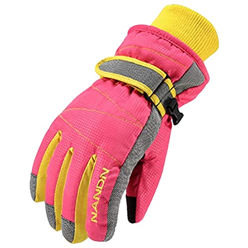 Azarxis Warme Handschuhe, Thermische Ski Snowboard Handschuhe, Winddich Winterhandschuhe für Damen und Herren (Rosa, M) von Azarxis