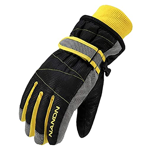 Azarxis Warme Handschuhe, Thermische Ski Snowboard Handschuhe, Winddich Winterhandschuhe für Damen und Herren (Schwarz, M) von Azarxis