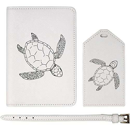 Azeeda 'Schöne Schildkröte' Passhülle & Gepäckanhänger (PA00004424) von Azeeda