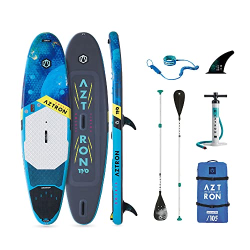 AZTRON Soleil All Round, Aufblasbares SUP/Windsurf, Unisex Erwachsene, Blau/Schwarz, 335 x 81 x 15 cm von AZTRON