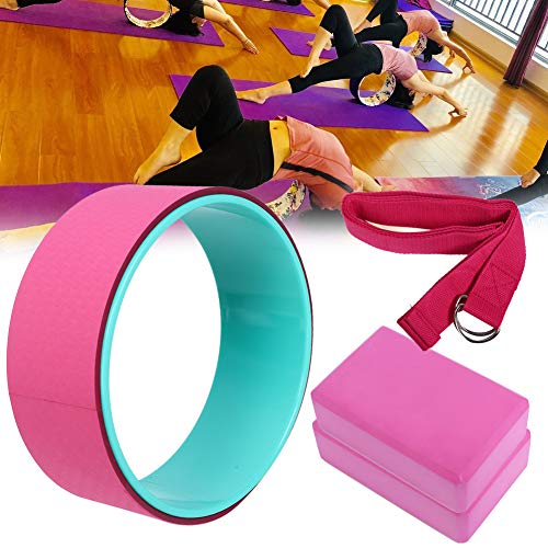 Azusumi 4-teiliges Yoga-Rad, Yoga-Block, Yoga-Stretch-Gurtband, Rückenschmerzen, Stretching-Fitness-Set von Azusumi