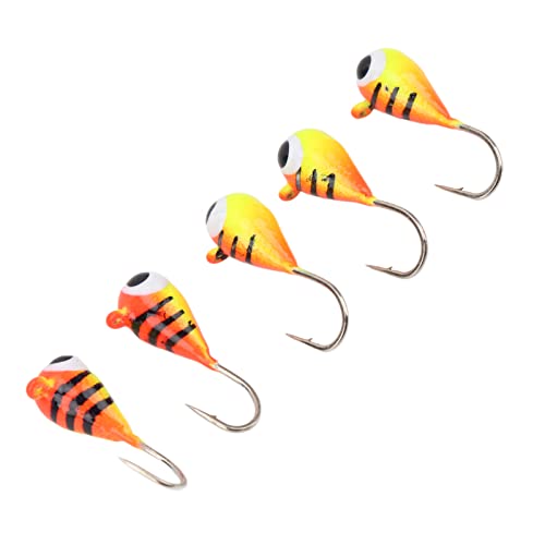 Azusumi 5-teiliges Outdoor-Eisangel-Jig-Set, Mikro-Eisangel-Barschhaken, Winter-Angelköder, 4 Mm von Azusumi