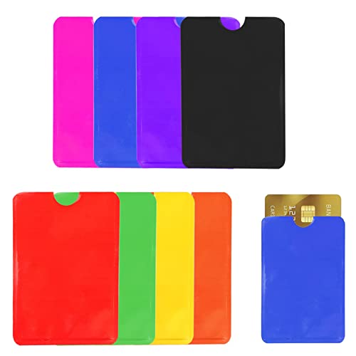 Azwood RFID NFC Schutzhülle für Kreditkarten (8 Farben), RFID Schutzhüllen, Super Dünn NFC Blocker Kreditkarte, Stabile EC Karte Funk-Abschirmung Gegen Datenklau und Unerlaubtes Auslesen von Azwood