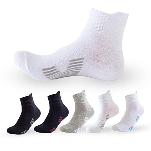 B/H Kompressionsstrümpfe Sneaker Socken,5 Paar Sportsocken für Herren, atmungsaktive und schweißabsorbierende Baumwolle, einfarbig im Freien, gemischt in Allen Größen von B/H