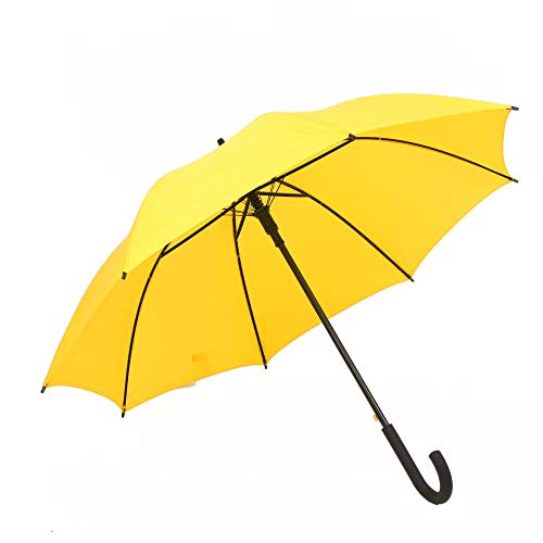 B/H Regenschirm Sturmfest,Doppelter 8-Knochen-Regenschirm mit gebogenem Griff, extra große Winddichte Verstärkung-gelb_8K von B/H