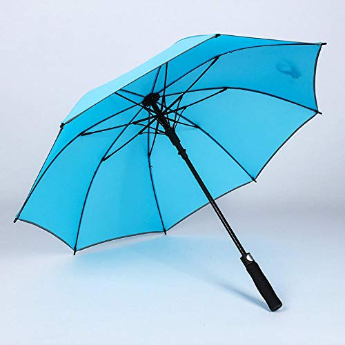 B/H Regenschirm sturmfest,Der gerade Regenschirm aus schwarzem Kunststoff, Wind- und regensicher im Freien, bietet Platz für 1-2 Personen - Blue_8k von B/H