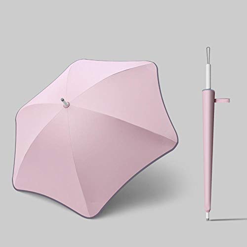 B/H leicht kompakt Regenschirm,Golfschirm, reflektierender Regenschirm, Winddichte gerade Stange-Pink_23 Zoll von B/H