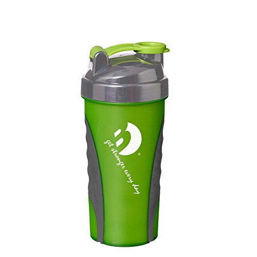 Best Sporting Protein Shaker Mixer Trinkflasche mit Shakespirale, 600ml, BPA Frei, grün/schwarz von B Best Sporting