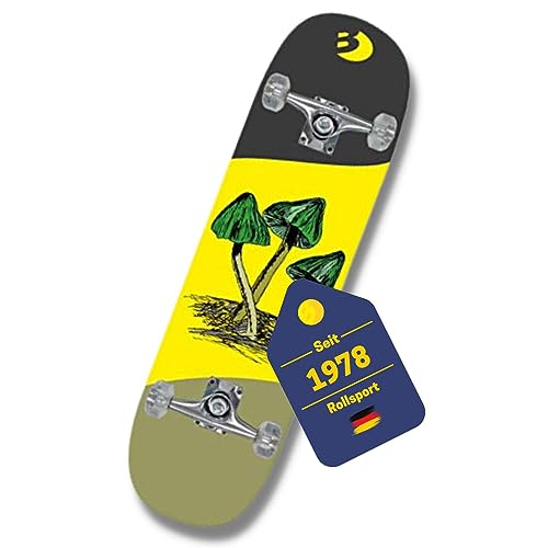 Best Sporting Skateboard Pilze I Skate-Board mit ABEC 7 Kugellager I hochwertige Skateboards aus Holz & Aluminum I Skateboard Erwachsene I 78,5 x 20,4 cm Skateboard Deck mit Pilz-Motiv von B Best Sporting
