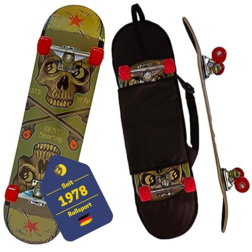 Best Sporting Skateboard inkl. Tragetasche I Skate-Board mit ABEC 7 Kugellager I hochwertige Skateboards aus Holz & Aluminum I Skateboard Erwachsene I 78,5 x 20,4 cm Skateboard Deck von B Best Sporting