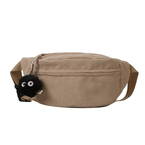 BABYVIVA 2023 Gürteltasche für Damen, Cord-Bauchtasche, großes Fassungsvermögen, einfarbig, Gürteltasche, Brusttasche für Mädchen, vielseitige Umhängetasche, khaki, As shown in the picture (error von BABYVIVA