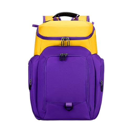 BABYVIVA Tasche für Damen, Basketball-Rucksack, großes Fassungsvermögen, Kontrastfarbe, Schul-/Sporttasche mit Ballfach, für Fußball, Reisen, Freizeit von BABYVIVA