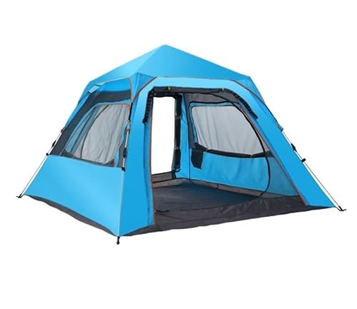 Mehrpersonen-Campingzelt, Outdoor-Zelt, einfach aufzubauende Markise, geeignet for Camping, Strand, Rucksackreisen, Wandern (Color : Blue, Size : for 3-4 People) von BADALO