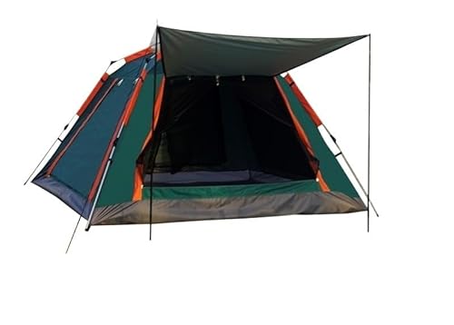 Mehrpersonen-Campingzelt, Outdoor-Zelt, einfach aufzubauende Markise, geeignet for Camping, Strand, Rucksackreisen, Wandern (Color : Green Large+Mat X1, Size : for 2-8 People) von BADALO