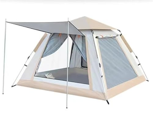 Mehrpersonen-Campingzelt, Outdoor-Zelt, einfach aufzubauende Markise, geeignet for Camping, Strand, Rucksackreisen, Wandern (Color : Grey, Size : for 3-4 People) von BADALO
