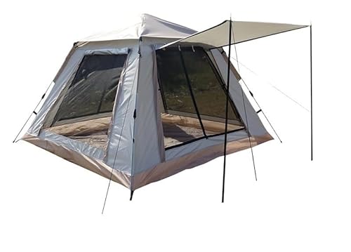 Mehrpersonen-Campingzelt, Outdoor-Zelt, einfach aufzubauende Markise, geeignet for Camping, Strand, Rucksackreisen, Wandern (Color : Grey Large+Mat X1, Size : for 2-8 People) von BADALO
