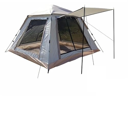 Mehrpersonen-Campingzelt, Outdoor-Zelt, einfach aufzubauende Markise, geeignet for Camping, Strand, Rucksackreisen, Wandern (Color : Grey Small+Mat X1, Size : for 2-8 People) von BADALO