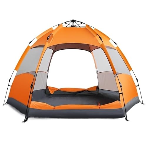 Mehrpersonen-Campingzelt, Outdoor-Zelt, einfach aufzubauende Markise, geeignet for Camping, Strand, Rucksackreisen, Wandern (Color : Orange, Size : for 3-4 People) von BADALO