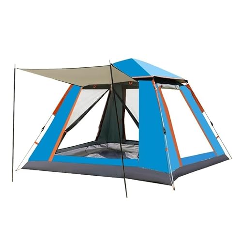 Mehrpersonen-Campingzelt, Outdoor-Zelt, einfach aufzubauende Markise, geeignet for Camping, Strand, Rucksackreisen, Wandern (Color : Sky Blue, Size : for 1-4 People) von BADALO